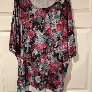 LuLaRoe Floral Irma  - Pink, Blue, Black 3X EUC